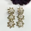 PENDIENTES LARGOS TRIPLE FLOR