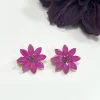 PENDIENTES FLOR FUCSIA CIERRE CLIP