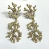 PENDIENTES CORAL ACERO DORADO - Imagen 2