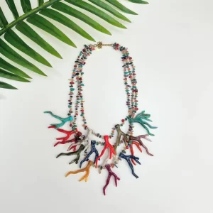 COLLAR TRIPLE CORAL MULTICOLOR