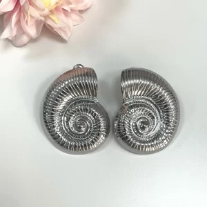 PENDIENTES MAXI CARACOLA PLATEADO