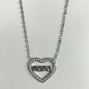 GARGANTILLA CORAZÓN MAMÁ PLATA