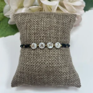 PULSERA ACERO MAMÁ NEGRA