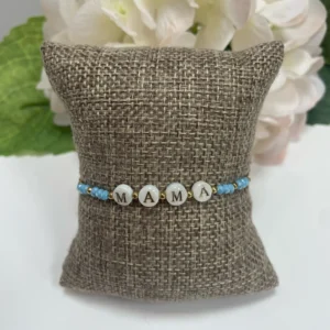 PULSERA ACERO MAMÁ AZUL