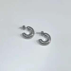 PENDIENTES ARO ICE PLATEADO