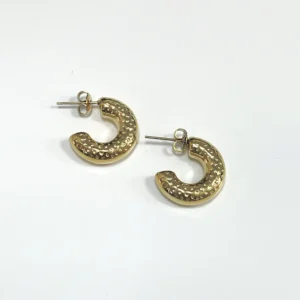 PENDIENTES ARO ICE DORADO