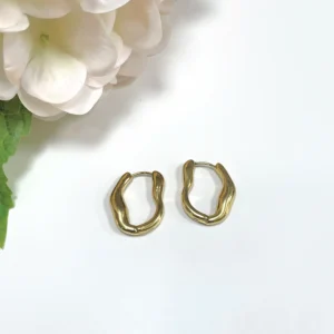 PENDIENTES ARO WAVE DORADO
