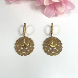 PENDIENTES MANDALA DORADO